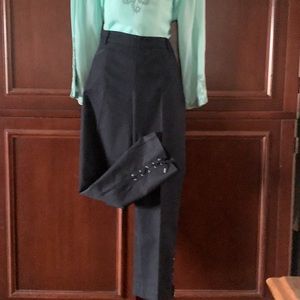 Talbot’s Lace up Ankle Black Linen pants.